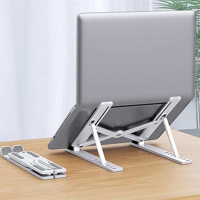  suporte ajustável para laptop - suporte dobrável e portátil em liga de alumínio, respirável e leve, laptops e tablets compatíveis