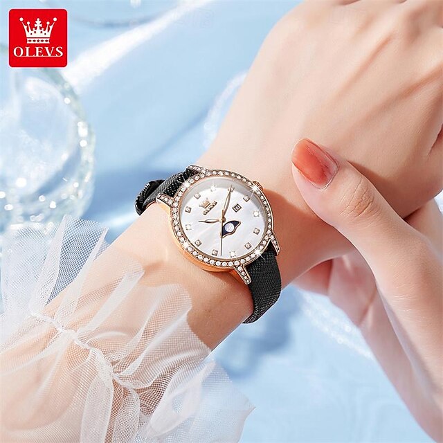  Olevs – montre-bracelet à quartz pour femmes, avec diamants, niche lumineuse, étanche, nouvelle collection