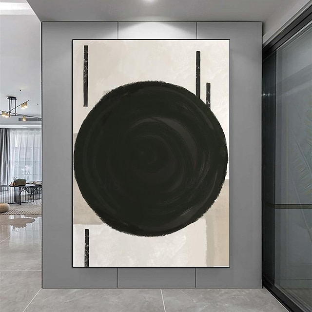  Käsintehty Hang-Painted öljymaalaus Maalattu Pysty Abstrakti Nykyaikainen Moderni Ilman Inner Frame  (ei kehystä)