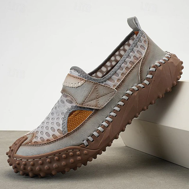 Men's Sandals Retro Handmade Shoes Closed Toe Sandals Walking Casual ...