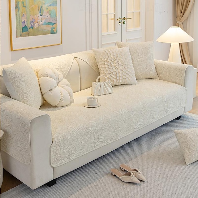  Подушка для дивана, раковина для всех сезонов, нескользящий однотонный чехол для дивана из синели