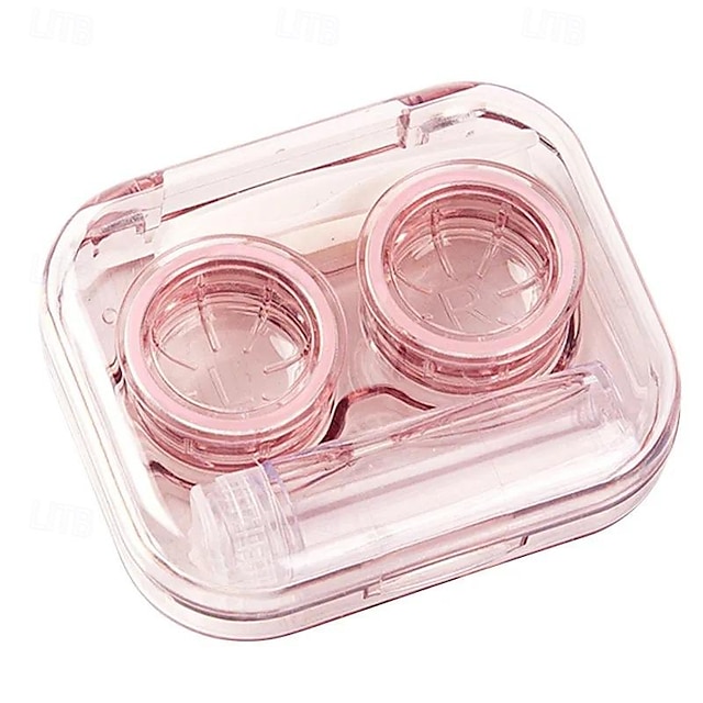  bærbart gjennomsiktig kontaktlinsedeksel - enkel, søt og elegant partneroppbevaringsboks for kontaktlinsene dine
