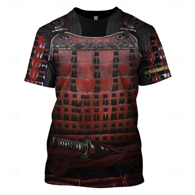  Tempelridder Krigere T-skjorte Trykt mønster 3D Graphic Til Herre Voksne Karneval Maskerade 3D-utskrift Fritid / hverdag