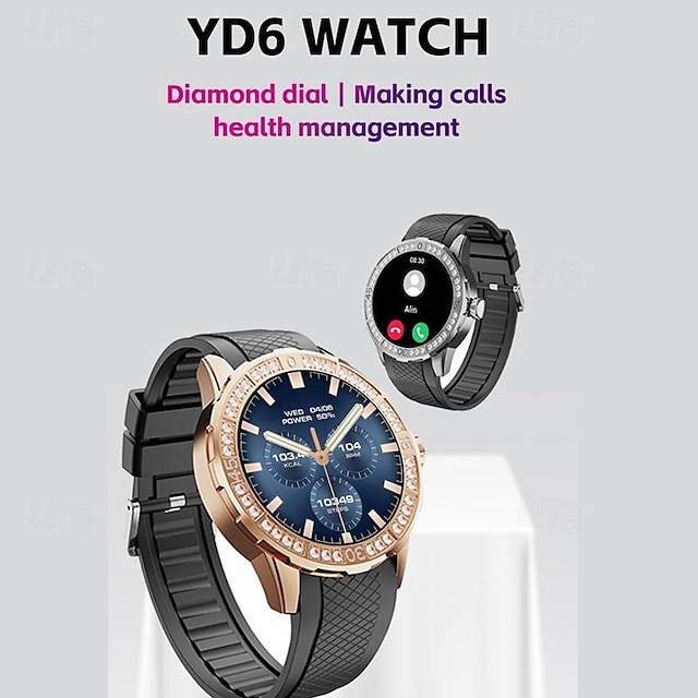  YD6 Smart Watch 1.39 inch Smartwatch Fitness Running Watch Bluetooth Pedometer Call Reminder Fitness Tracker Compatible with Android iOS Women Men Long Standby Hands-Free Calls Waterproof IP 67 47mm