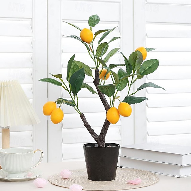  realistisk citrontræ potteplante