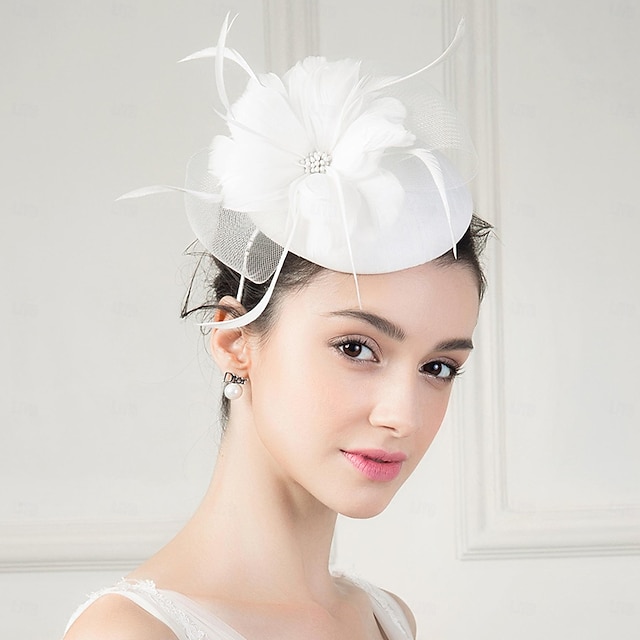  Headbands Fascinators Hats Sinamay Bowler / Cloche Hat Saucer Hat Pillbox Hat Wedding Tea Party Elegant Wedding With Feather Floral Headpiece Headwear