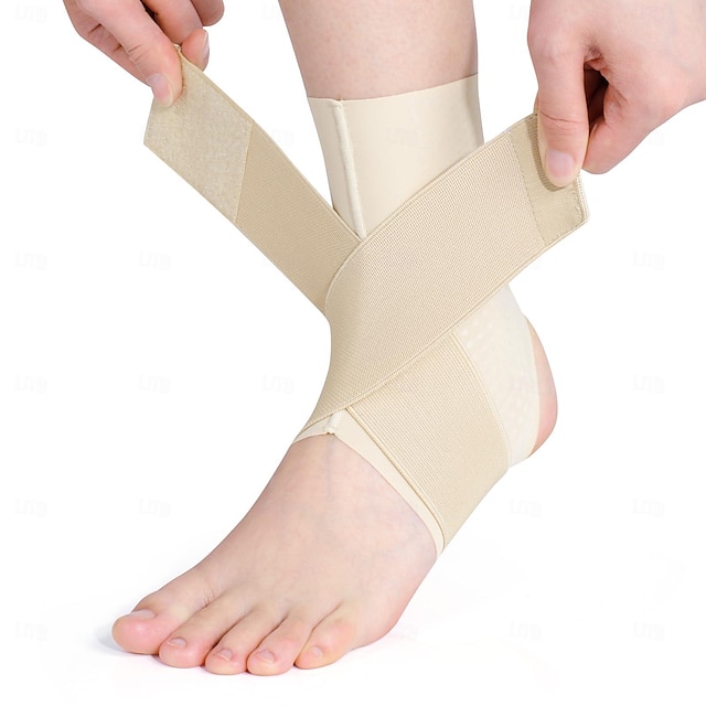  Knöchelbandage, verstellbar, atmungsaktiv, Kompressions-Knöchelstütze für Männer und Frauen mit verstauchten Knöcheln, Knöchelbandage zur Stabilisierung der Bänder, Linderung von Plantarfasziitis