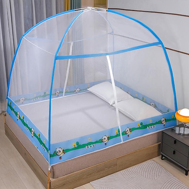  蚊帳夏折りたたみポータブル旅行防蚊テントホーム両開き蚊帳