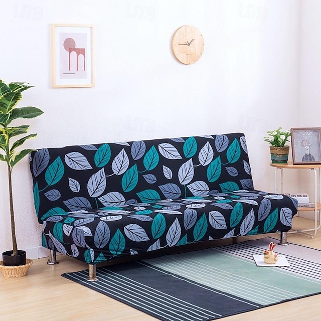  Armless Double Stretch Sofa Bed Cover Stretch Sofa Bed Cover All-inclusive Folding Sofa Bed Cover