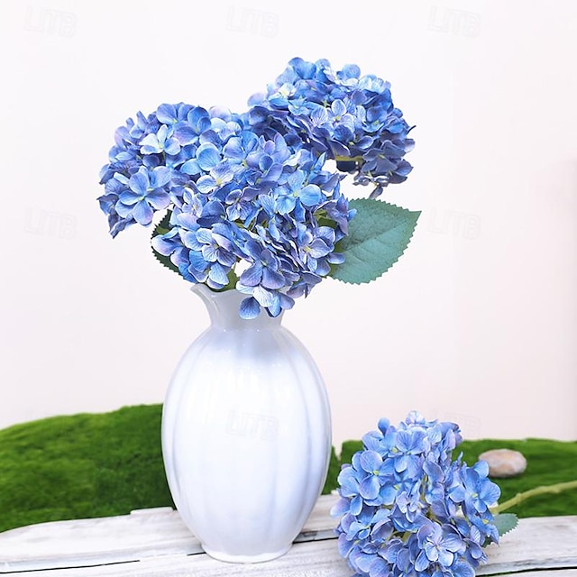 konstgjorda blommor realistiska konstgjorda hortensiagrenar - verklighetstrogna blomdekor för hem eller evenemang