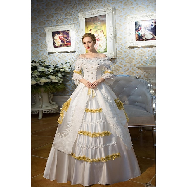  Γκόθικ Βικτοριανό Εμπνευσμένο από Βίντατζ Μεσαίωνα Φορέματα Κοστούμι πάρτι Φόρεμα χορού Πριγκίπισσα Σαίξπηρ Γυναικεία Συμπαγές Χρώμα Βραδινή τουαλέτα Απόκριες Πάρτι Βραδινό Πάρτυ Μασκάρεμα Φόρεμα
