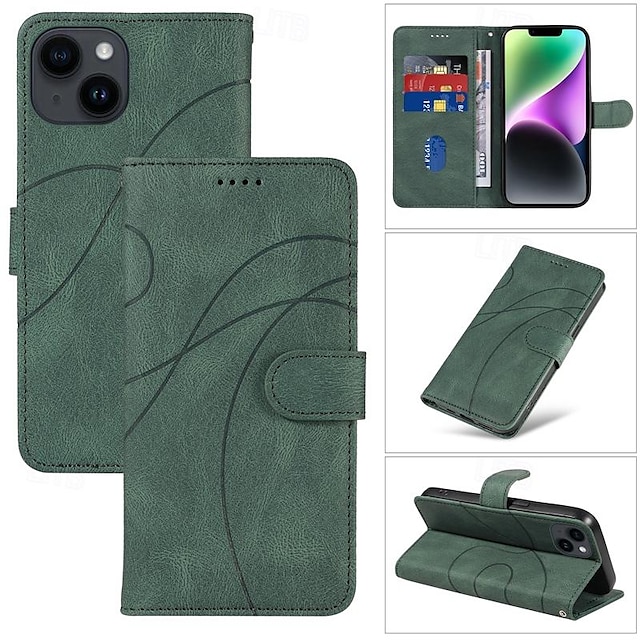  Custodia per telefono per iPhone 16 iPhone 15 Pro Max iPhone 14 13 12 11 Pro Max Plus Mini SE Custodia wallet magnetica a corpo intero con supporto modello geometrico TPU pelle PU