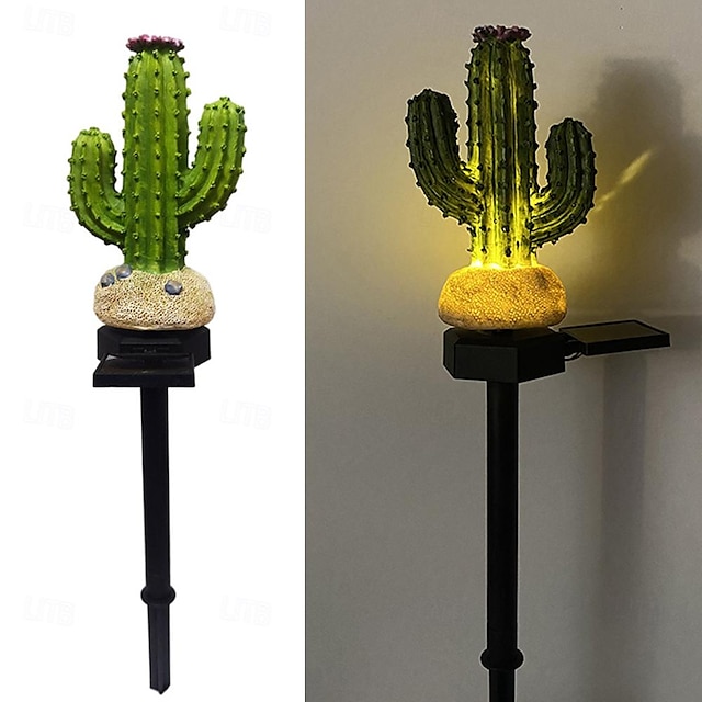  Kaktus słoneczny oświetlenie dekoracyjne ogród zewnętrzny oświetlenie dziedzińca sztuczna roślina oświetlenie do wstawiania w ziemię wodoodporne oświetlenie trawnika 1 szt