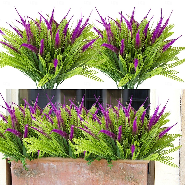  5 grener kunstig halegress kunstige blomster planter realistiske kunstige vannplanter for innendørs og utendørs dekorasjon av hjemmet, hage og uteplass