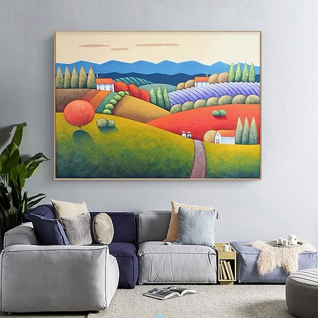  ručně malovaná krajina olejomalba abstraktní nástěnná výzdoba ruční malba barvy hustý olej na plátně pro dekoraci obývacího pokoje (bez rámu)
