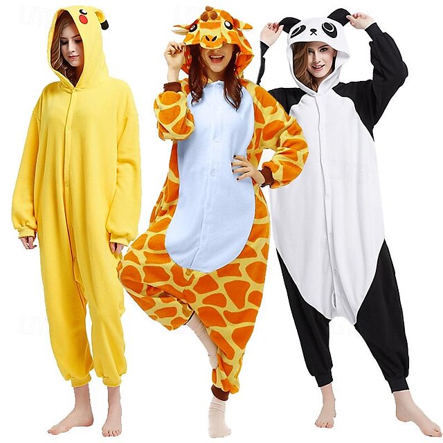  Erwachsene Kigurumi-Pyjamas Pika Pika Tier Patchwork Pyjamas-Einteiler Pyjamas Lustiges Kostüm Polar-Fleece Cosplay Für Herren und Damen Weihnachten Tiernachtwäsche Karikatur