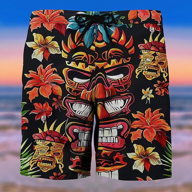  Men's Shorts Summer Shorts Casual Shorts Pocket Drawstring Elastic Waist Graphic Tree Flower / Floral Breathable Soft Short Casual Daily Holiday Fashion Streetwear 1 2 Micro-elastic