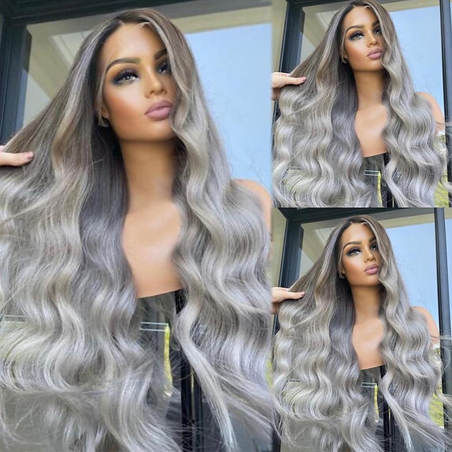 Human Hair 13x4 Lace Front Wig Layered Haircut Brazilian Hair Wavy Multi-color Wig 130% 150% Density with Baby Hair Ombre Hair 100% Virgin Pre-Plucked For Women Long Human Hair Lace Wig