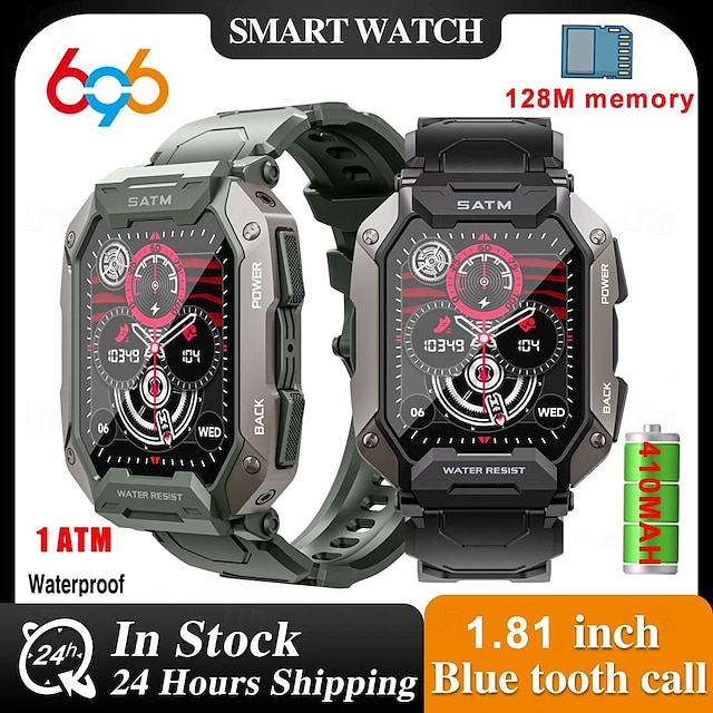  696 S20PLUS Smart Watch 1.81 inch Smartur Bluetooth Skridtæller Samtalepåmindelse Sleeptracker Kompatibel med Android iOS Herre Handsfree opkald Beskedpåmindelse IP 67 44 mm urkasse