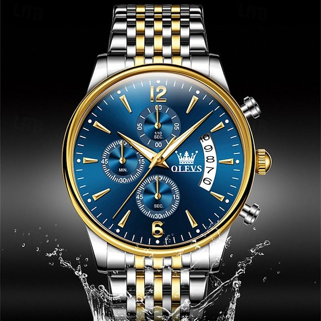  nové pánské hodinky značky olevs ozdobné svítící chronograf kalendář multifunkční sportovní quartz hodinky sportovní voděodolné pánské náramkové hodinky
