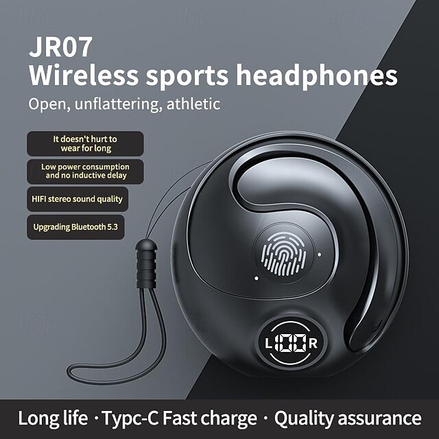  Wireless Open Ear Headphones With Charging Case Hanging Ear HIFI Sound Headset For Workouts Running Cycling Working