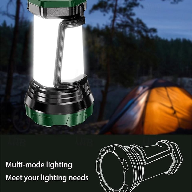  høyt lyssterkt led campinglys vanntett bærbart søkelys nødlading campinglys utendørs fiske vanntett patruljesøkelys