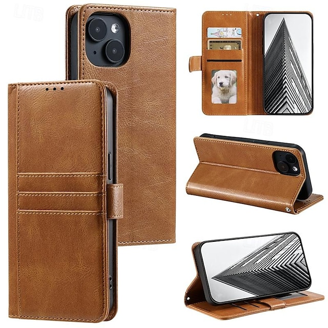  Phone Case For iPhone 15 Pro Max iPhone 14 13 12 11 Pro Max Mini SE X XR XS Max 8 7 Plus Wallet Case with Wrist Strap Kickstand Card Slot Retro TPU PU Leather