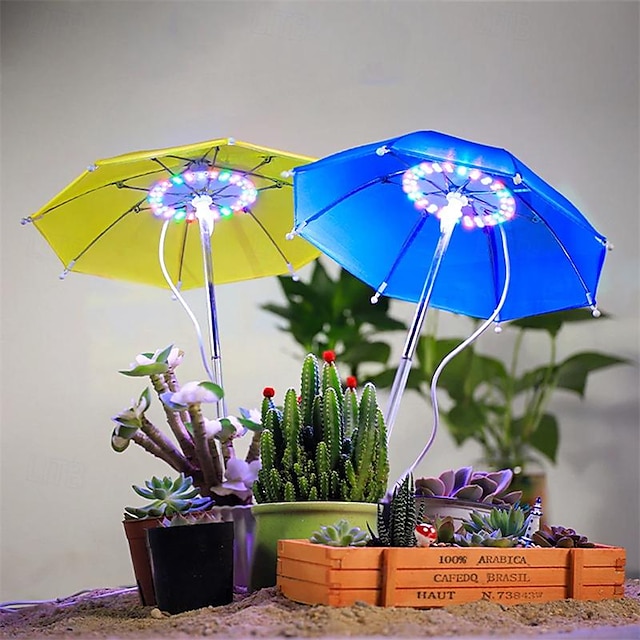  pěstovat světlo rostlina ve tvaru deštníku pěstovat světlo pro vnitřní kreativní deštník led růst světlo plné spektrum usb simulace sluneční světlo stmívání načasování rostlina růst lampa atmosféra