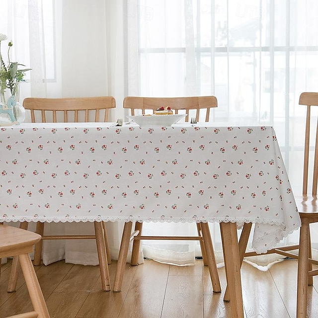  مفرش طاولة مصنوع من القطن بنسبة 100% من قماش الجاكار ذو الطراز الريفي مع شرابة