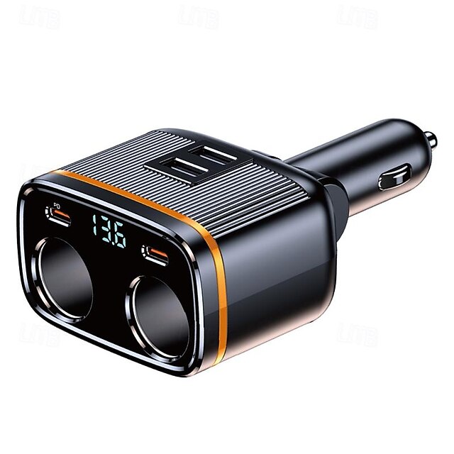  C27 measurable voltage 80W cigarette lighter PD45W fast charging USB car car charger 145W high power