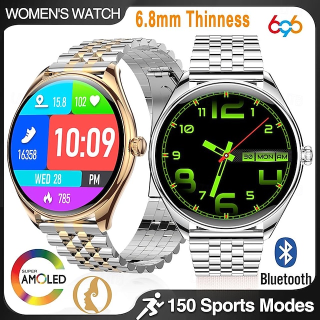  696 MT55 Slimme horloge 1.43 inch(es) Slimme armband Smartwatch Bluetooth Stappenteller Gespreksherinnering Slaaptracker Compatibel met: Android iOS Heren Handsfree bellen Berichtherinnering