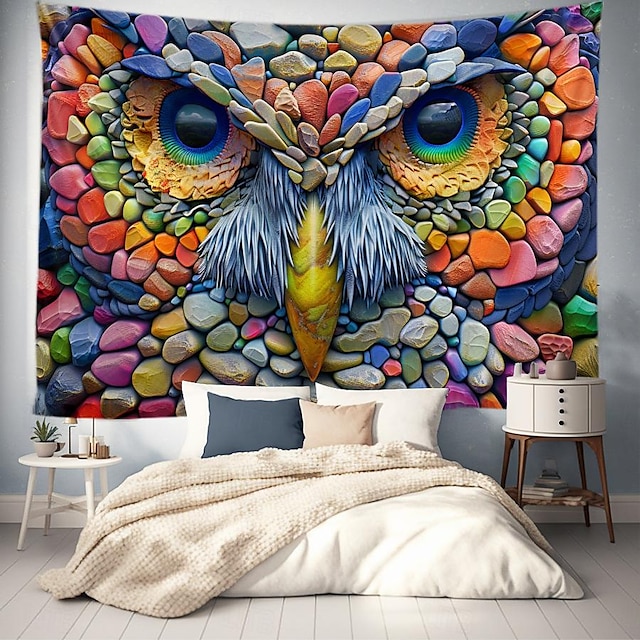  ζώο πλακόστρωτα κρεμαστά ταπισερί τοίχου τέχνη μεγάλη ταπετσαρία τοιχογραφία διακόσμηση φωτογραφία σκηνικό κουβέρτα κουρτίνα σπίτι κρεβατοκάμαρα διακόσμηση σαλονιού κουκουβάγια λιοντάρι