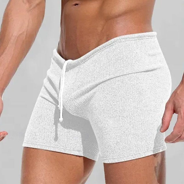  Ανδρικά Σορτς ιδρώτα Σορτσάκια Σορτς των Βερμούδων Κορδόνι Ελαστική μέση Σκέτο Άνεση Αθλητικό σύντομο Γιόγκα Καθημερινά Γυμναστήριο Ένδυση γυμναστικής και άθλησης Λευκό Χακί Μικροελαστικό