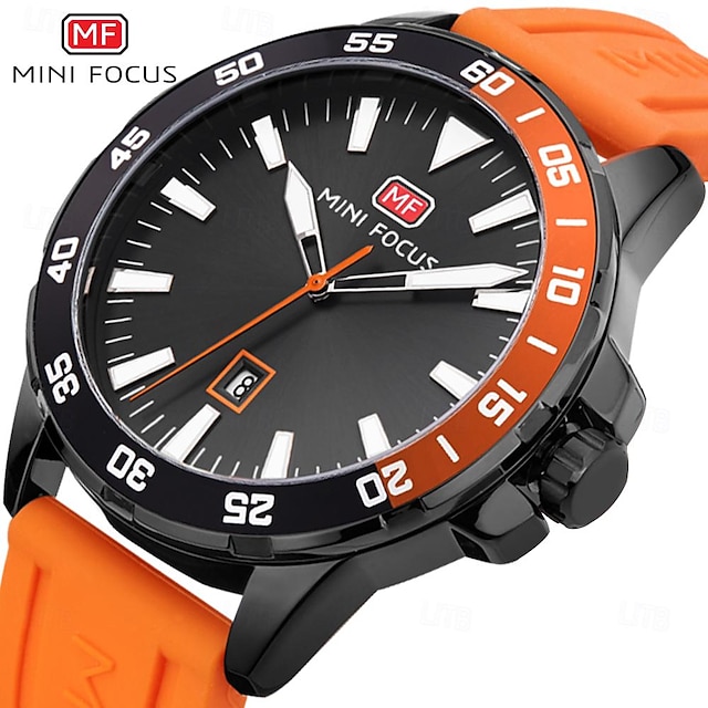  MINI FOCUS Men Quartz Watch Minimalist Sports Fashion Casual Luminous Calendar Waterproof Decoration Silicone Gel Watch