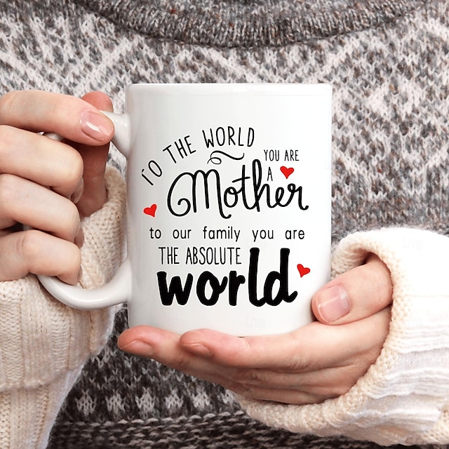  1pc Funny Mom Birthday Gifts - The World Best Mom Novelty Mother's Day Gift Ideas From Daughter Or Son Unique Christmas Gifts Mug For Mom 11 Oz Love Mom Mug