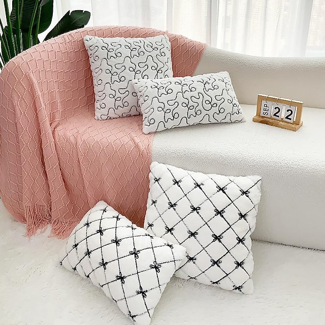  1 pcs Polyester Pillow Cover, Modern Rectangular Square Traditional Classic
