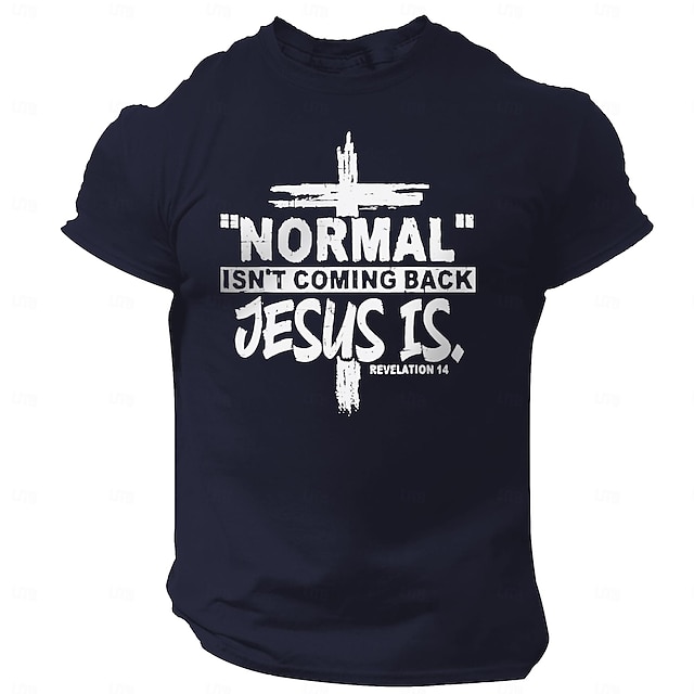  normal jesus er trykt menns grafiske 100% bomull skjorte vintage skjorte kortermet komfortabel t-skjorte sommer motedesigner klær