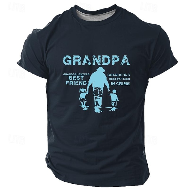  Father's Day papa shirts Word Daily Men's 3D Print T shirt Tee Daily Holiday T shirt Blue Short Sleeve Crew Neck Shirt Summer Spring Clothing Apparel S M L XL XXL XXXL