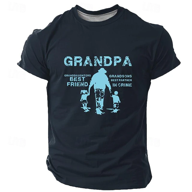 Grandpa T-Shirt for Men | Granddaughters Best Friend & Grandsons Partner in Crime Graphic Tee4