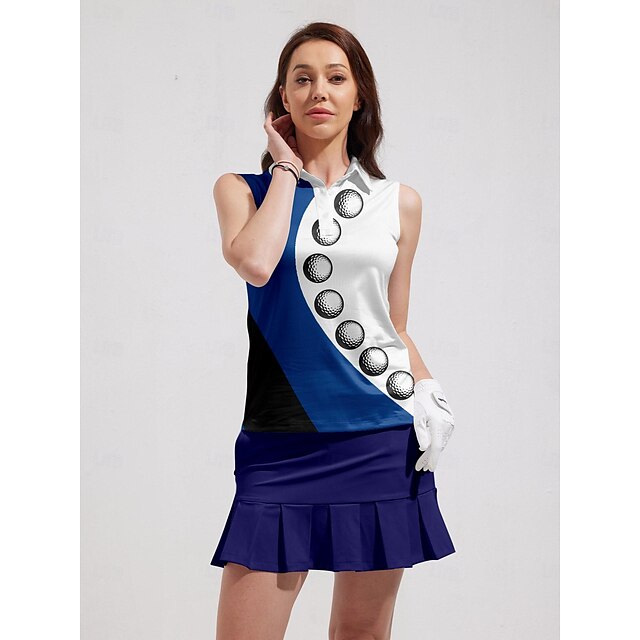  Mujer Camisas de polo Azul Marino Sin Mangas Camiseta Ropa de golf para damas Ropa Trajes Ropa Ropa