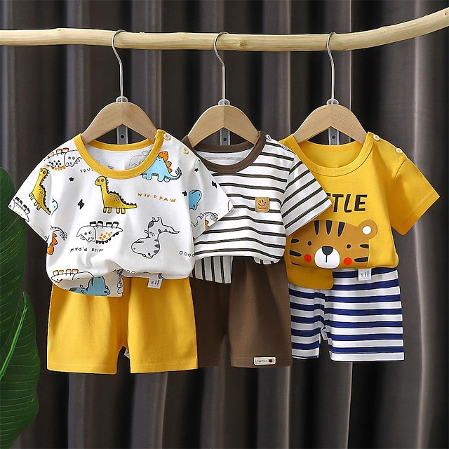  Children's Short sleeved Set 24 Summer New Boys' Pure Cotton T-shirt Shorts Korean Edition Women's Baby Clothing Children's Clothing