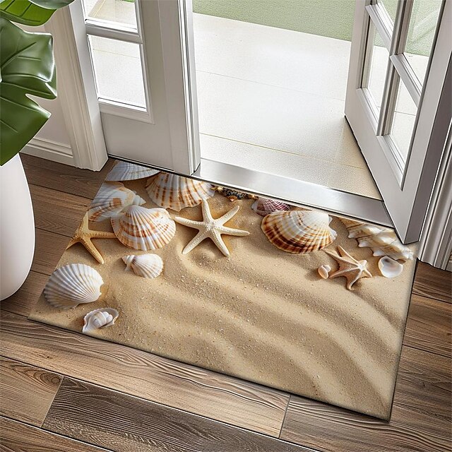  strand kagylók lábtörlő konyhai szőnyeg padlószőnyeg csúszásmentes terület szőnyeg olajálló szőnyeg beltéri kültéri szőnyeg hálószoba dekoráció fürdőszoba szőnyeg bejárati szőnyeg