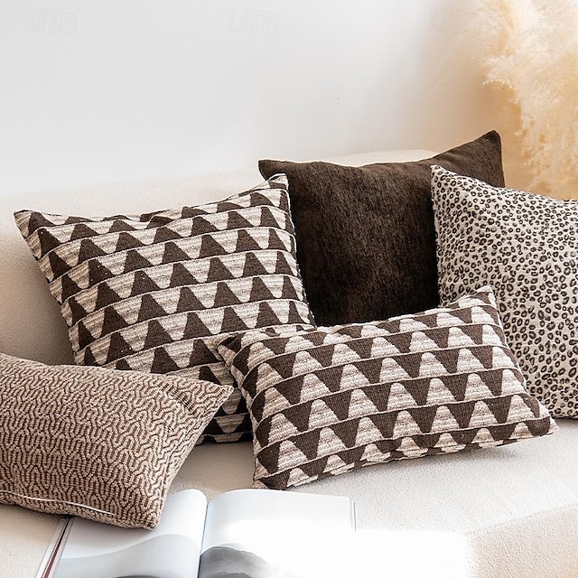  1 pcs Polyester Pillow Cover, Animal Plaid Square Traditional Classic