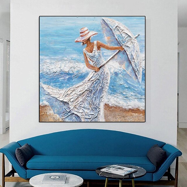  nástěnné umění ručně malované olejomalba přímořský vánek ručně malovaná dívka tanečnice obraz tigo pro domácí dekoraci - zabalené plátno pro obývací pokoj, ložnici nebo kancelář