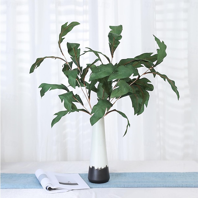 Set of 2 Artificial Angel's Trumpet Branches: Lifelike Faux Foliage for Elegant and Enchanting Decor