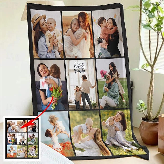  individuelle Decken mit 9 Fotos, personalisierte Geschenke für Paare, individuelle Decke mit Bildern, „Ich liebe dich“, Geschenke, Geburtstagsgeschenk, für Ehefrau, Ehemann, Freundin, Freund,
