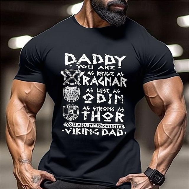  Father's Day papa shirts Quotes & Sayings Cross Letter Print Black T shirt Tee Men's Graphic 100% Cotton Shirt Vintage Classic Shirt Short Sleeve Comfortable Tee Summer Fashion Designer Clothing