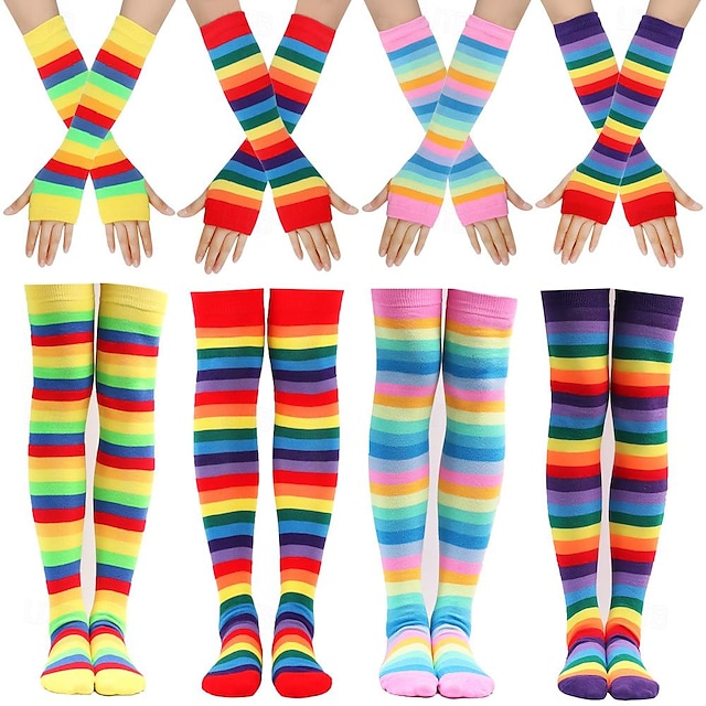  LGBT LGBTQ Ουράνιο Τόξο Γάντια Κάλτσες & Καλτσόν Ενηλίκων Γυναικεία Γκέι Λεσβία Παρέλαση Υπερηφάνειας Μήνας υπερηφάνειας Μασκάρεμα Εύκολες αποκριάτικες στολές