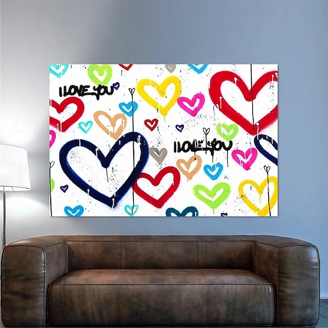  utcai művészet pop art festmény kézzel festett texturált festmény vászonra kézzel készített olajfestmény festmény szívfestmény alkotás fali művészet festmény morden art hálószoba fali dekoráció