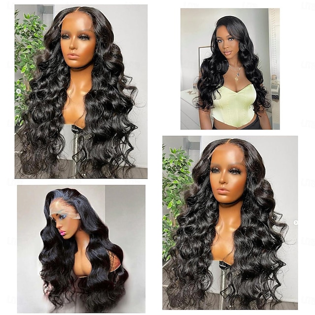  Body Wave Real Full Lace Human Hair Wigs Whole Handmade HD Transparent Full Lace Wig For Black Women Brazilian Virgin Remy Hair 180% Density 1B Natural Color